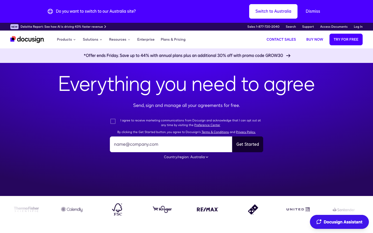 DocuSign homepage