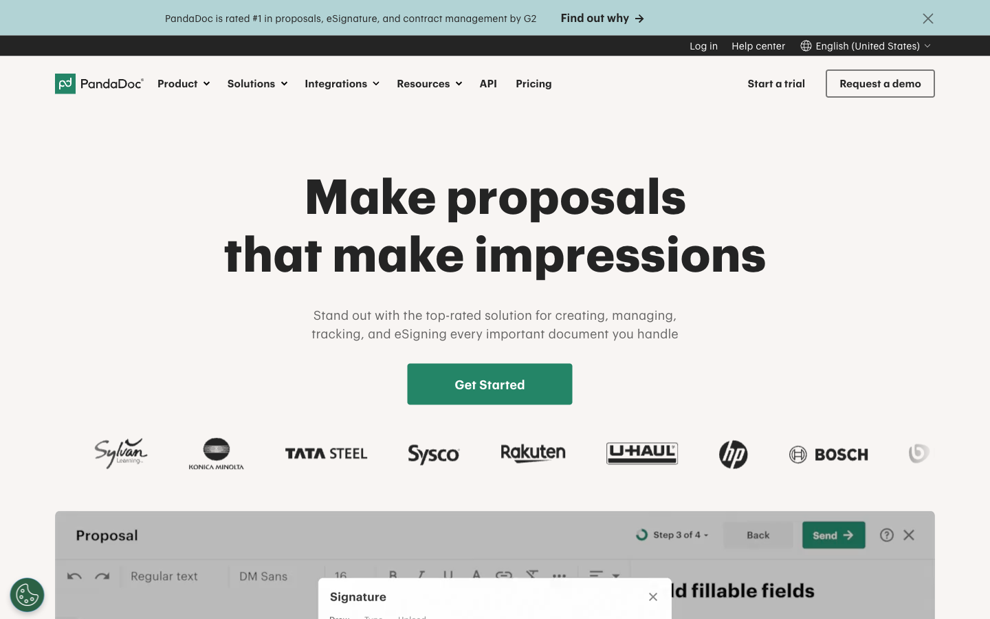 PandaDoc homepage