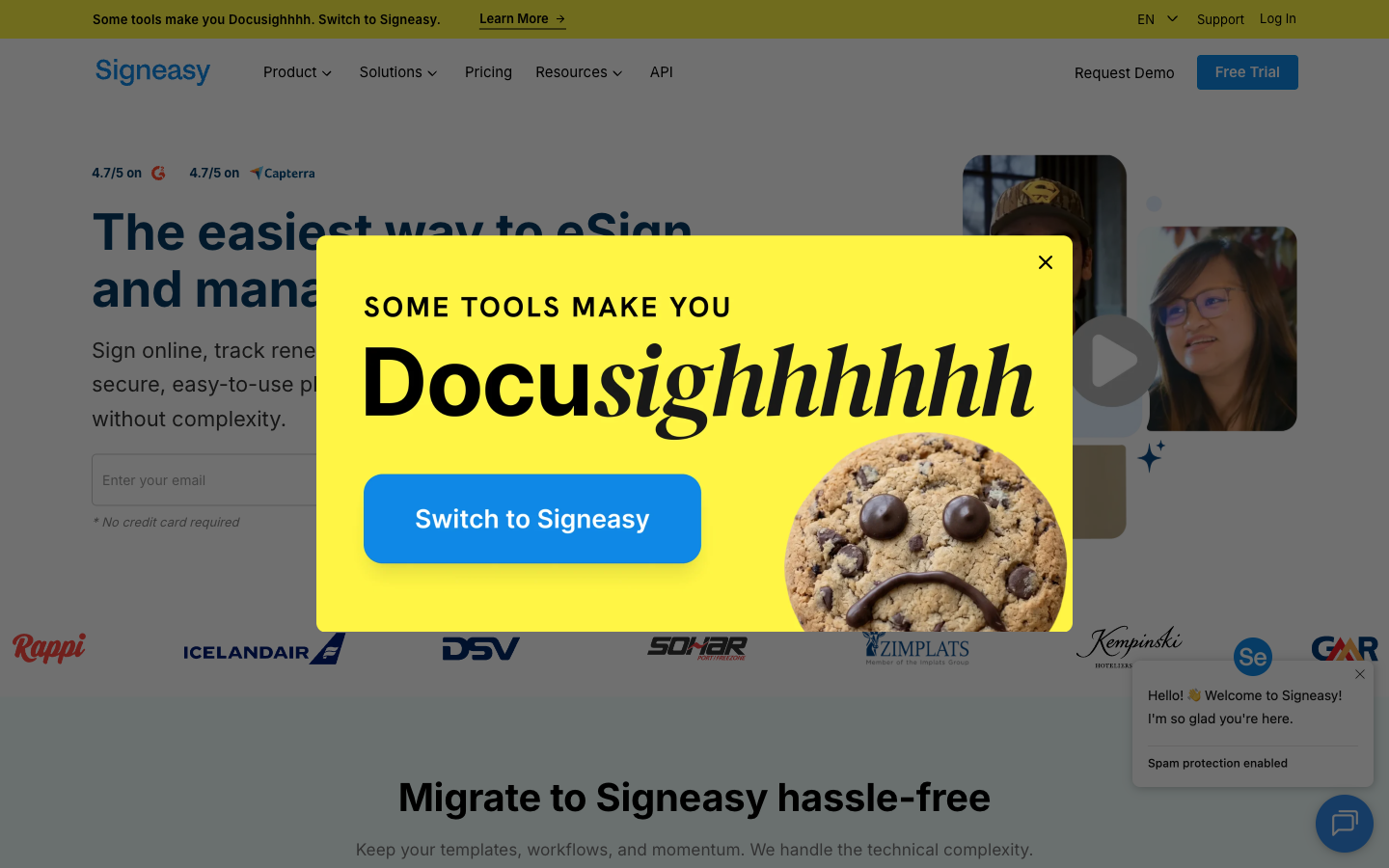 Signeasy homepage