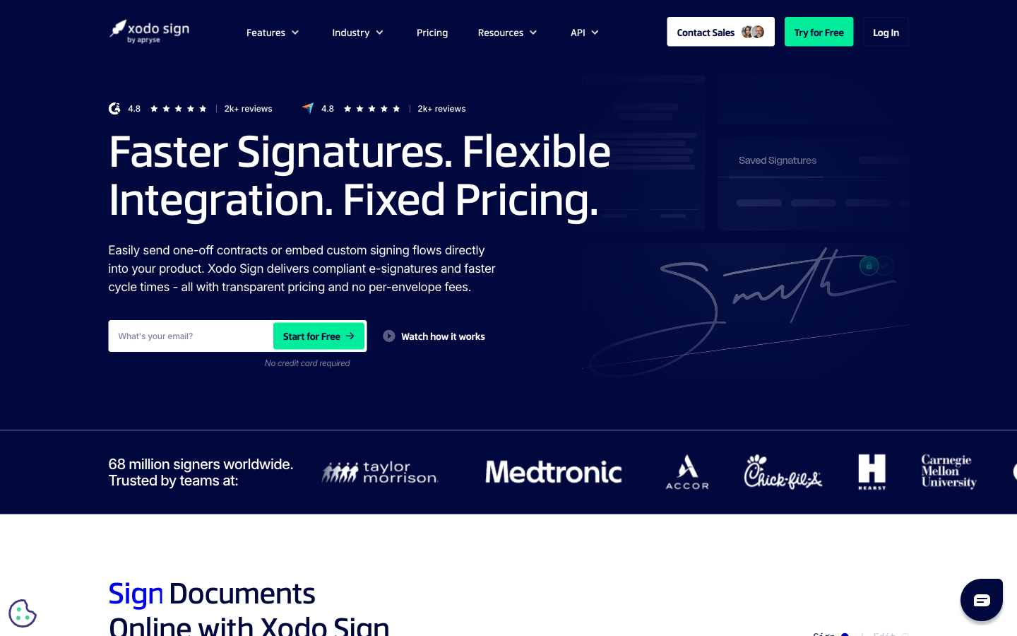 Xodo Sign homepage